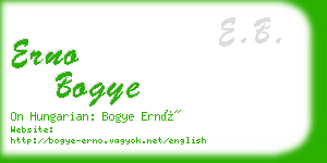 erno bogye business card